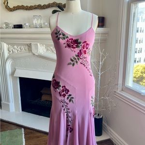 Vintage Sue Wong 100%silk embroidered dress